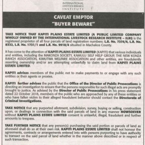 ILRI publishes caveat emptor on Kapiti land grab&nbsp;attempts